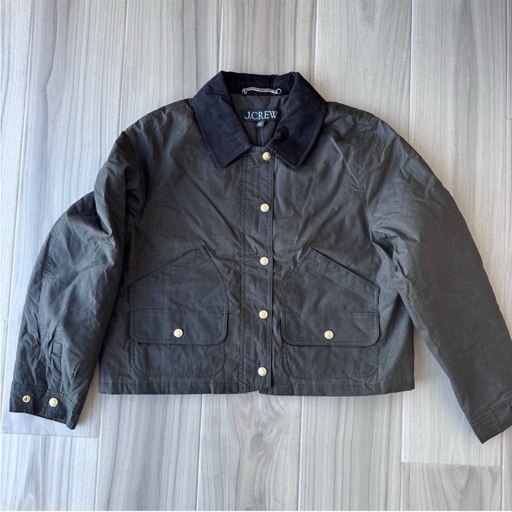 J. Crew Black Utility Jacket with Contrast Collar - Picture 2 of 15